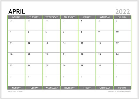 2022 Monthly Calendar Planner Download A4 or A3 (12 pages) – Infozio