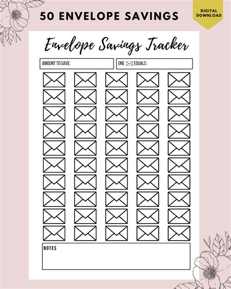 Printable Envelope Challenge Tracker