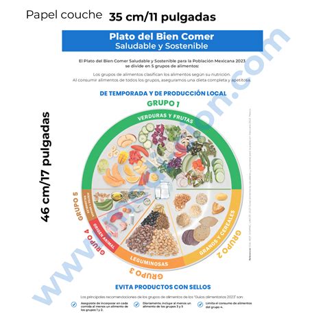 Póster El Plato Del Bien Comer Saludable Y Sostenible Medi Ción