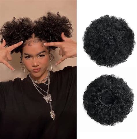 Amazon Afro Puff Kinky Curly Drawstring Ponytail Extension For