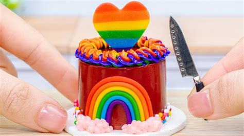 🌈 Satisfying Miniature Rainbow Chocolate Cake Decorating Mini