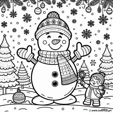 Coloriage pour maternelle en hiver à Télécharger ou à Imprimer gratuitement