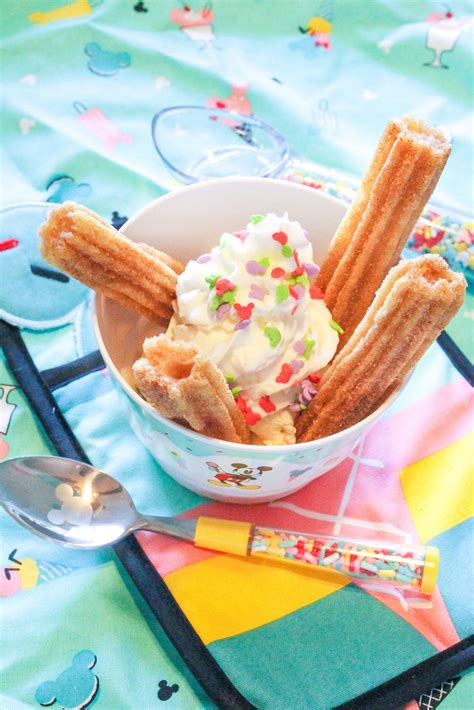 Disney Churro Sundae For National Ice Cream Day Brite And Bubbly