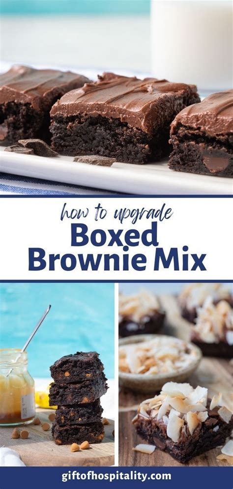 Chocolate Brownie Mix On A White Plate With The Words How To Upgrade Boxed Brownie Mix