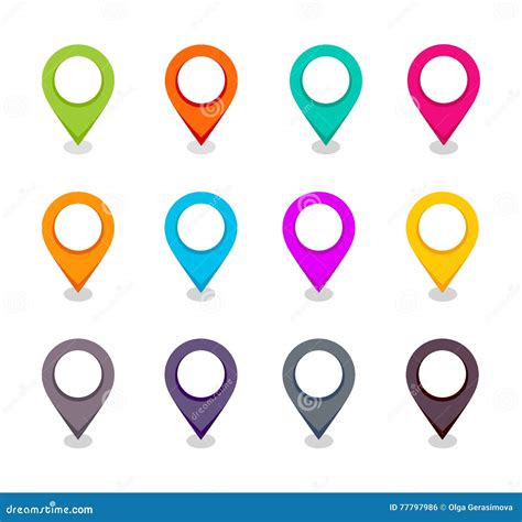 Vector Set Of Map Pointers Stock Vector Illustration Of Isolated