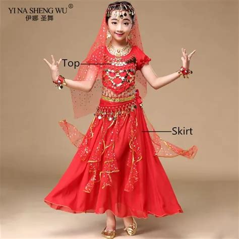 Conjunto De Trajes De Dança Do Ventre Para Crianças 2 7 Or