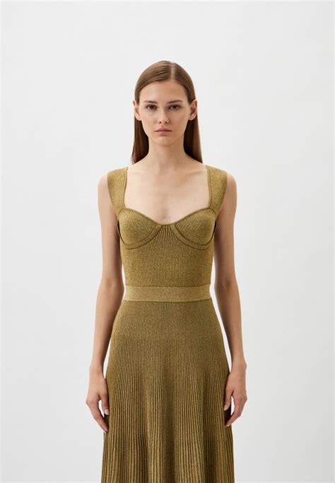 Платье Pinko, цвет: золотой, RTLADM707901 — купить в интернет-магазине ...