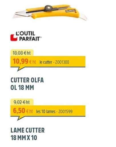 Promo Cutter Olfa Lame Cutter Mm X L Outil Parfait Chez Zolpan