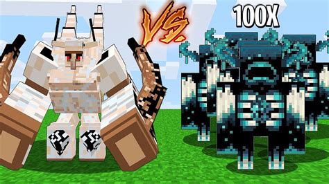 Mutant Mega Iron Golem Vs Warden Minecraft Battle Youtube