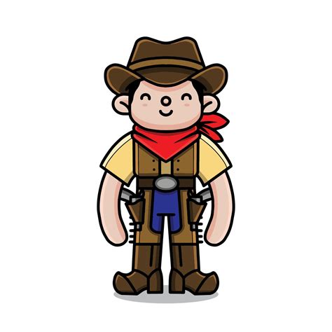 Cute Cowboy Vector 9472017 Vector Art At Vecteezy