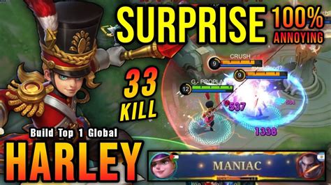 33 Kills MANIAC Powerful Midlane Harley 100 Annoying Build Top