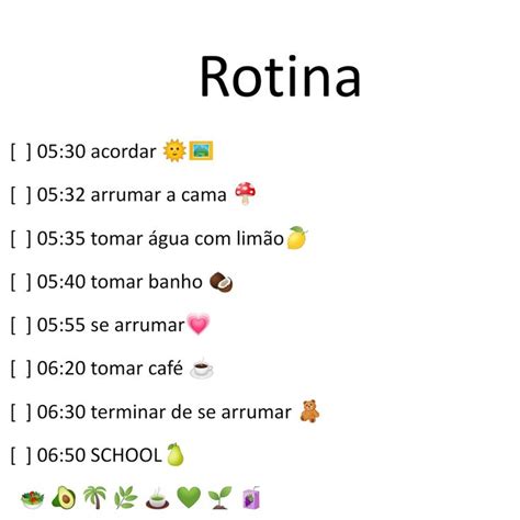 Rotina Em Atividades De Rotina Di Ria Rotinas Escolares Lista