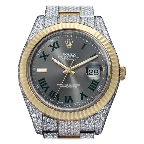 Rolex Datejust Ii Two Tone Yellow Custom Diamond Watch Original