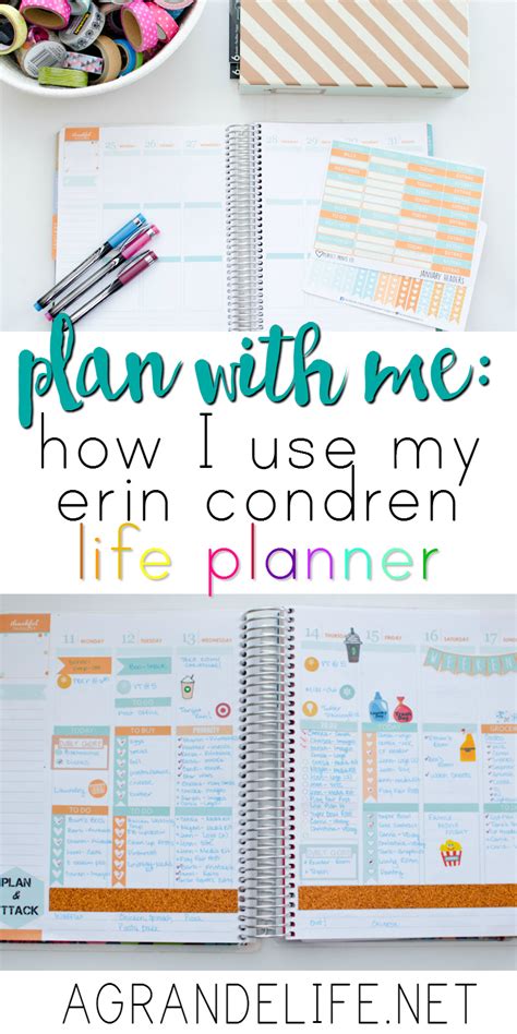 Plan With Me How I Use My Erin Condren Life Planner A Grande Life