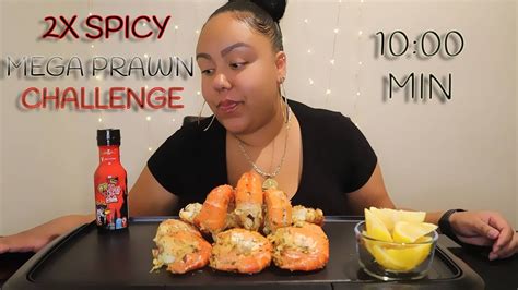 10 2X SPICY MEGA PRAWNS IN 10 MINS CHALLENGE BY QueenBeast