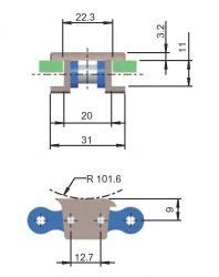 Cadena Con Panel Superior Serie Cadena Base En Acero Inox Paso