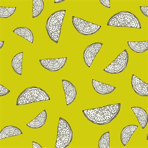 Seamless pattern engraved slice lemon. Vintage background piece lemon ...