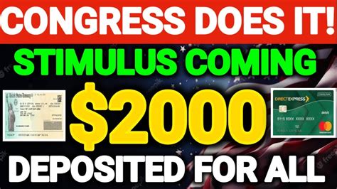 Congress Does It Stimulus Coming 2000 Stimulus Checks Are Being