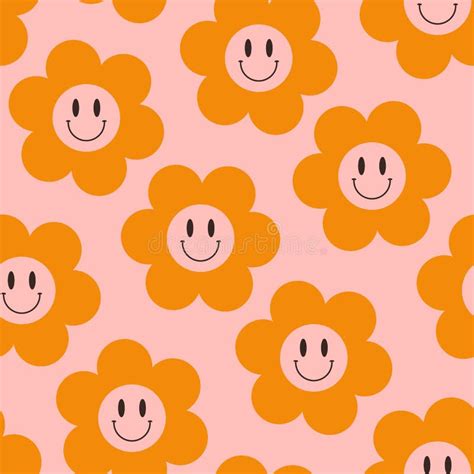 Groovy Seamless Patterns Set With Waves And Daisy Flowers Checkerboard