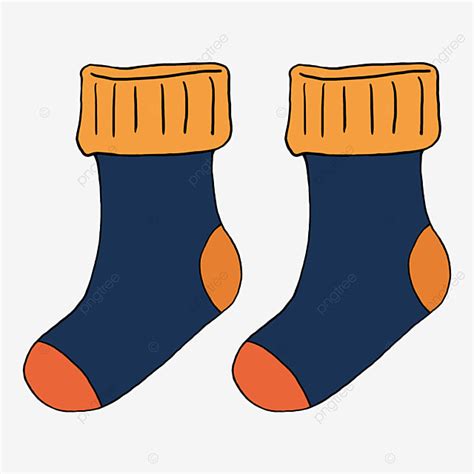 Dark Socks Clipart Vector, Cartoon Style Orange Dark Blue Red Socks Clipart, Sock, Clipart ...