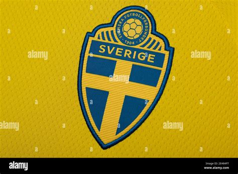 Close Up Of Swedish National Football Team Badge Stock Photo Alamy