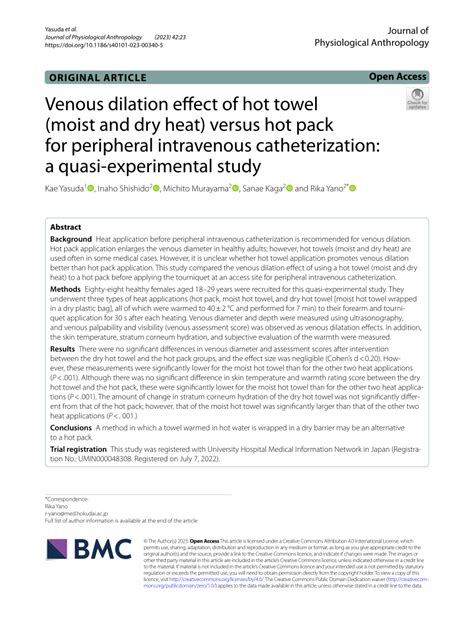 PDF Venous Dilation Effect Of Hot Towel Moist And Dry Heat Versus