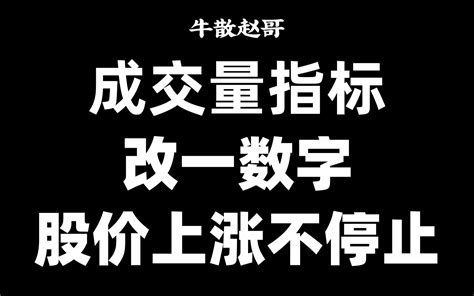 炒股必用成交量：成交量改一参数，股价上涨就不停止！买在主升浪 哔哩哔哩