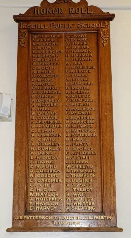 Rosehill Public School Honour Roll Monument Australia