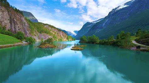 Lovatnet Lake: Stunning Nature In Norway Stock Footage SBV-312127167 ...