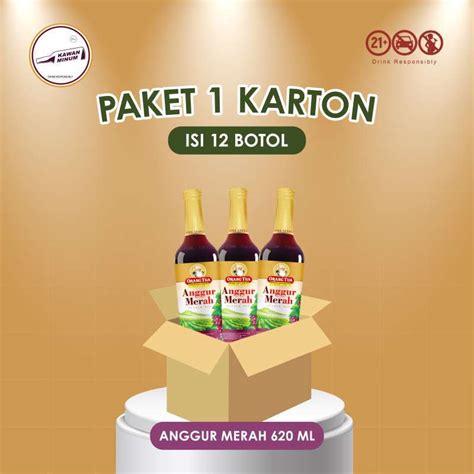 Promo Paket 1 Karton 12 Botol Anggur Merah Gold 620mL Diskon 19 Di