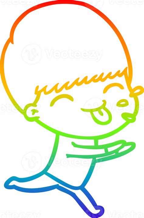 Rainbow Gradient Line Drawing Of A Cartoon Rude Man 45108293 Png