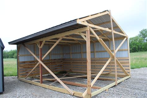 14x20 Horse Loafing Shed With End Metal Removed Projective Fabrication