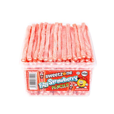 Sweetzone Fizzy Strawberry Pencils 100 Count