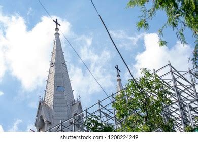 Notre Dame Cathedral Vietnamese Nha Tho Stock Photo