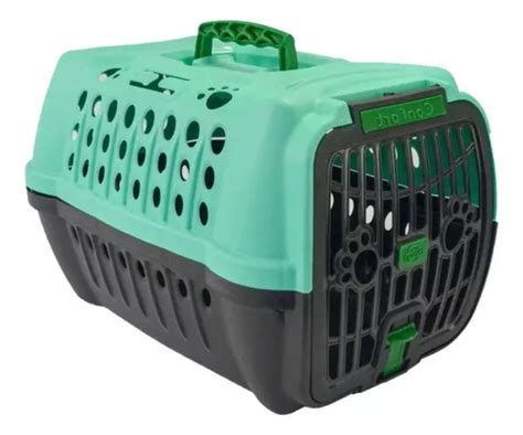 Caixa De Transporte Para Gato Cachorro Coelho Pet Médio N2 Cor Verde