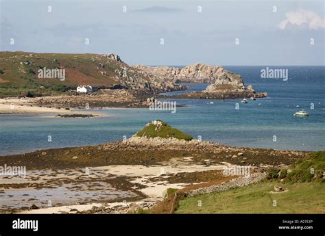 Stock Photograph Of Bryher And New Grimsby Bay Plumb Island From Abbey