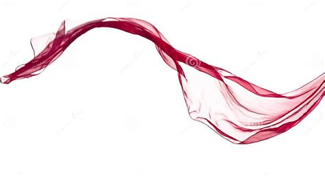 Red Scarf In The Wind Isolated On White Stock Photo Image Of