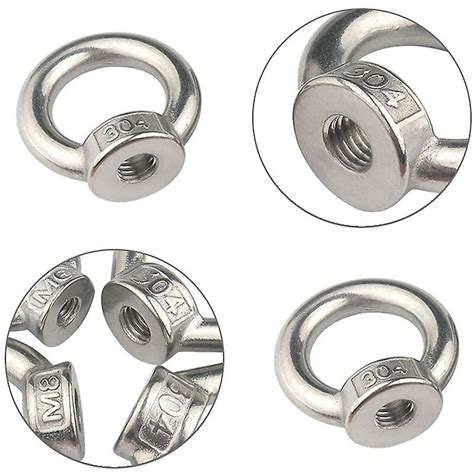 M Lifting Eye Nut Pieces Stainless Steel Eye Nut Silver Female