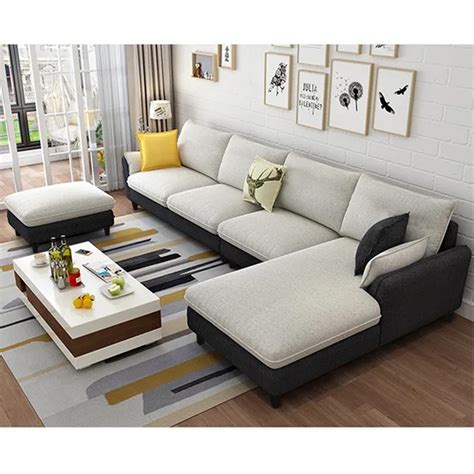 Sunuzu Mariano 5 To 6 Person Sofa Fabric Rhs L Shape Sofa Set With