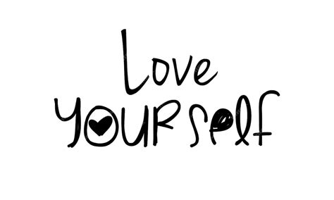 Premium Vector Love Yourself Phrase Lettering On White Background