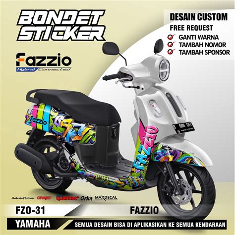 Jual Sticker Motor Decal Yamaha Fazzio Full Body Kode Fzo Shopee