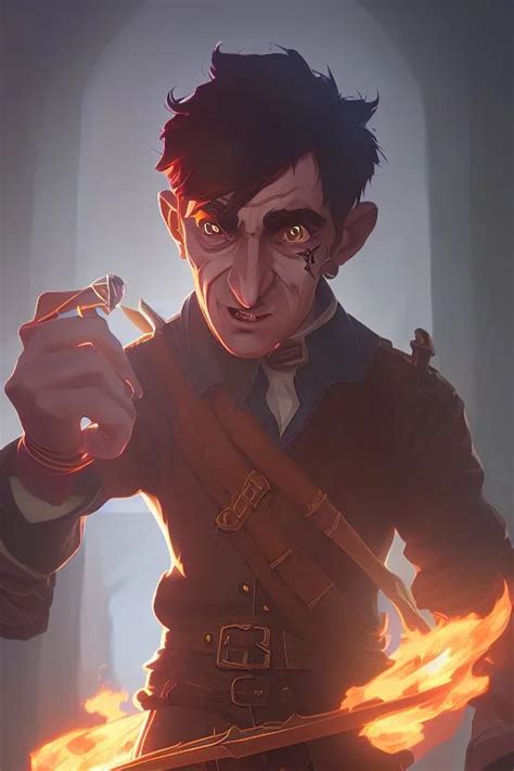 Portrait Of Mr Bean Holding A Flaming Sword Chargi Zu Py Xgqtyi