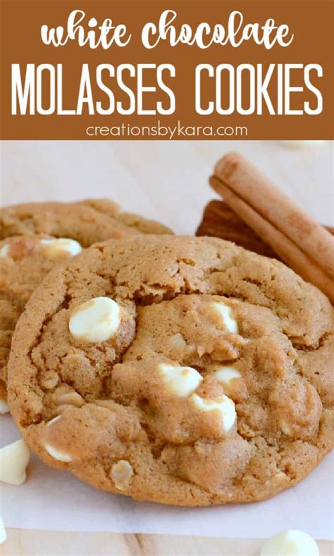 Oatmeal Molasses Cookies With White Chocolate Creations By Kara