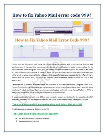 How To Fix Yahoo Mail Error Code