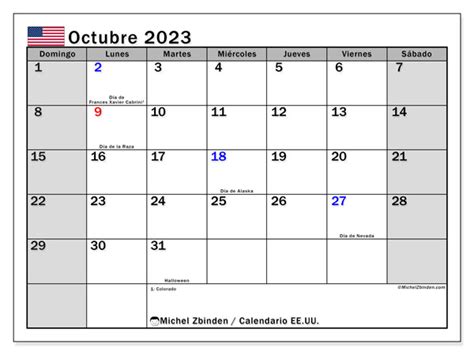 Calendario Octubre De Para Imprimir Ld Michel Zbinden Ec