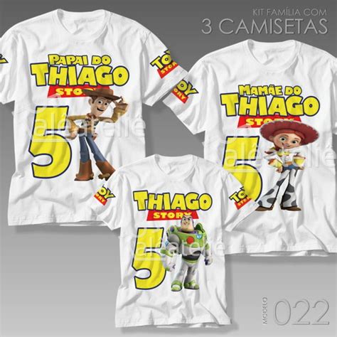 Kit 3 Camisetas Toy Story Família Kit Festa Aniversário Elo7