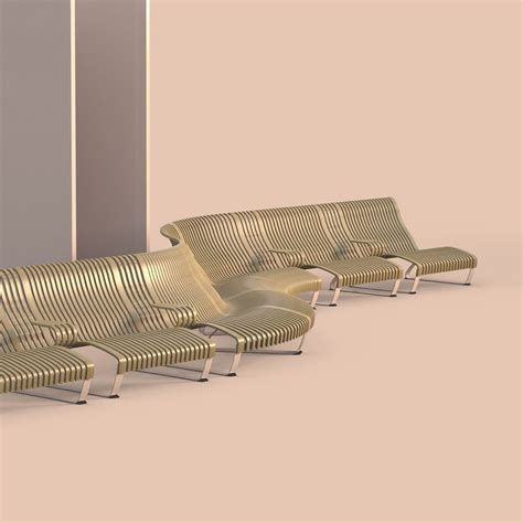 Asiento Con Estructura Modular Para Aeropuerto Nova C Lounge Green