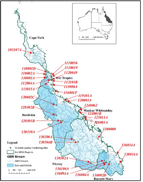 Location Of 32 Water Quality Monitoring Sites In The Great Barrier Reef Download Scientific