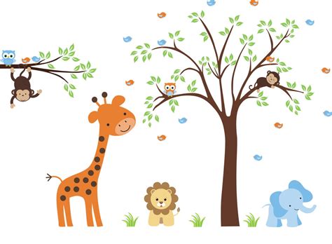 Baby Wall Decals Nursery Animal Decals Safari Elephant