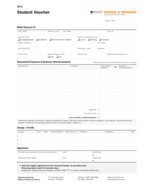 Fillable Online Princeton Pup Reimbursal Form Princeton University